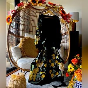 Handmade embroidered velvet dress. Size M.